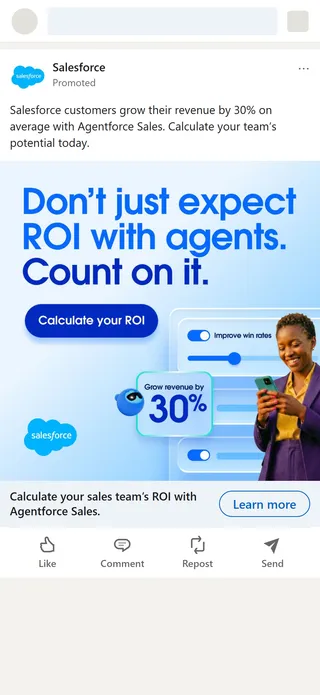 Salesforce — LinkedIn: the same promise, to two audiences