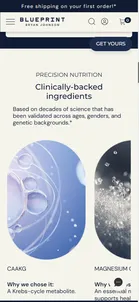 Blueprint — Clinically-backed ingredients + founder proof