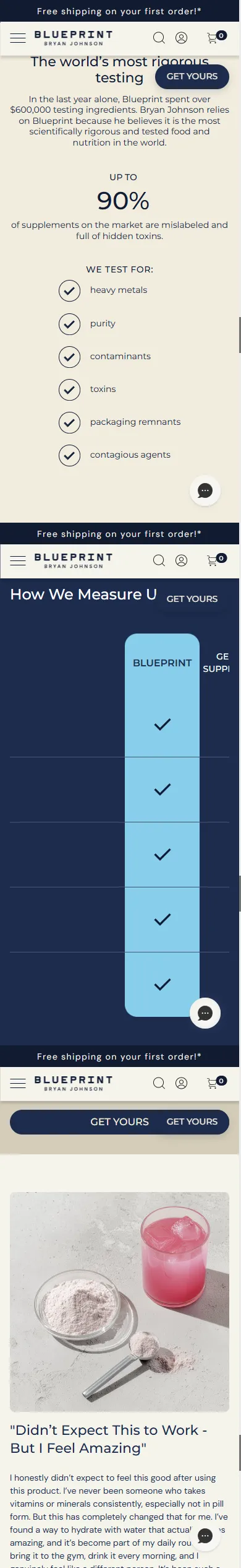 Blueprint — "The world's most rigorous testing" (mobile)