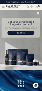 Blueprint — Quiz landing ("Get your personalized longevity protocol")