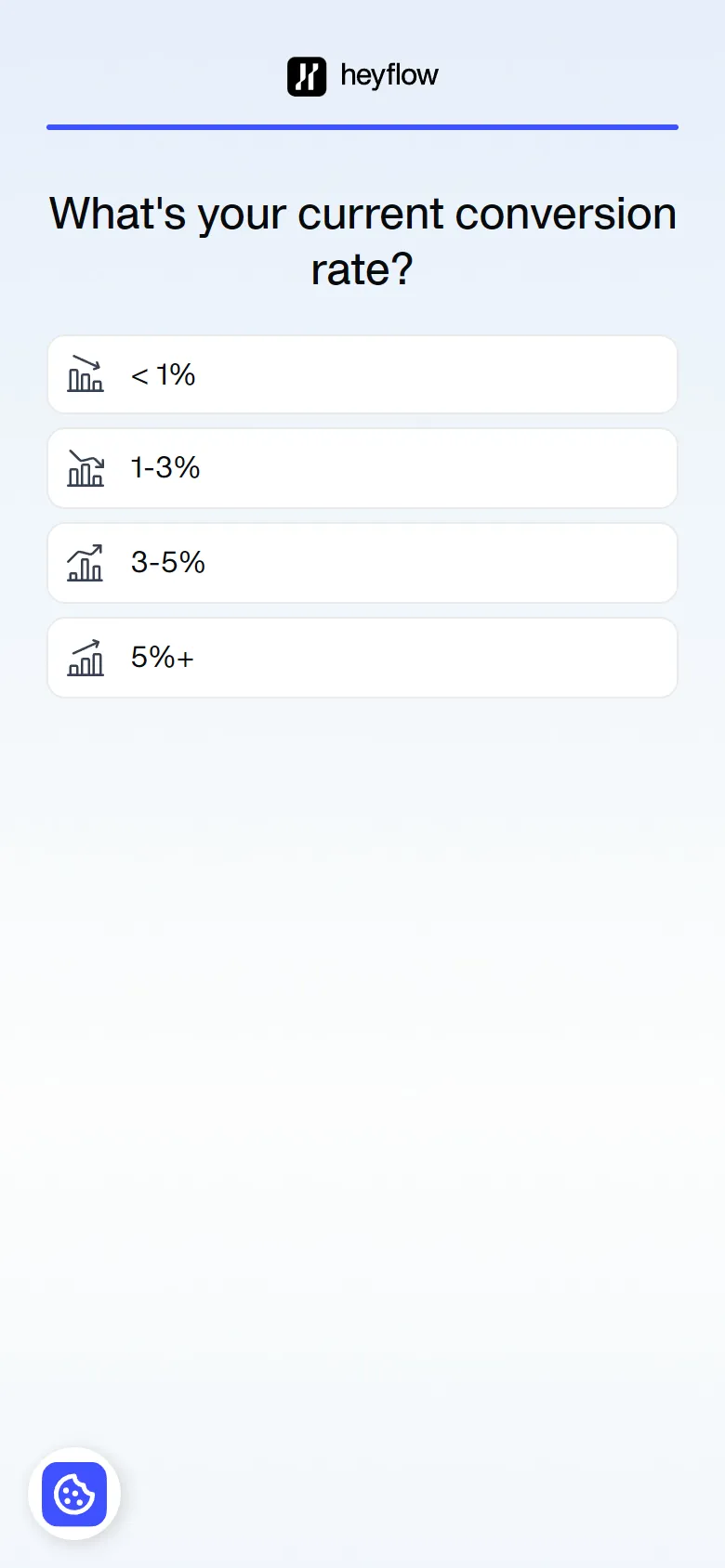 Heyflow — "1-min eligibility check" (9 screens) (screen 6)
