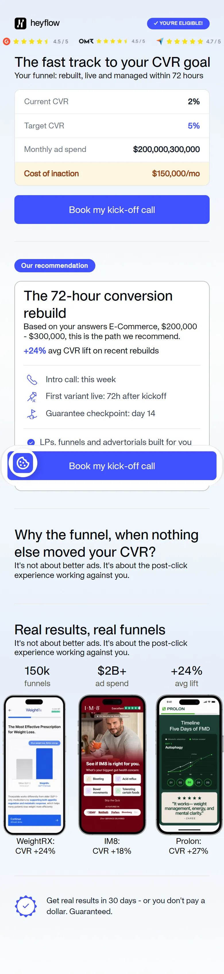 Heyflow — Personalized eligibility recap (mobile)
