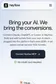 Heyflow — MCP feature page ("Bring your AI. We bring the conversions.")