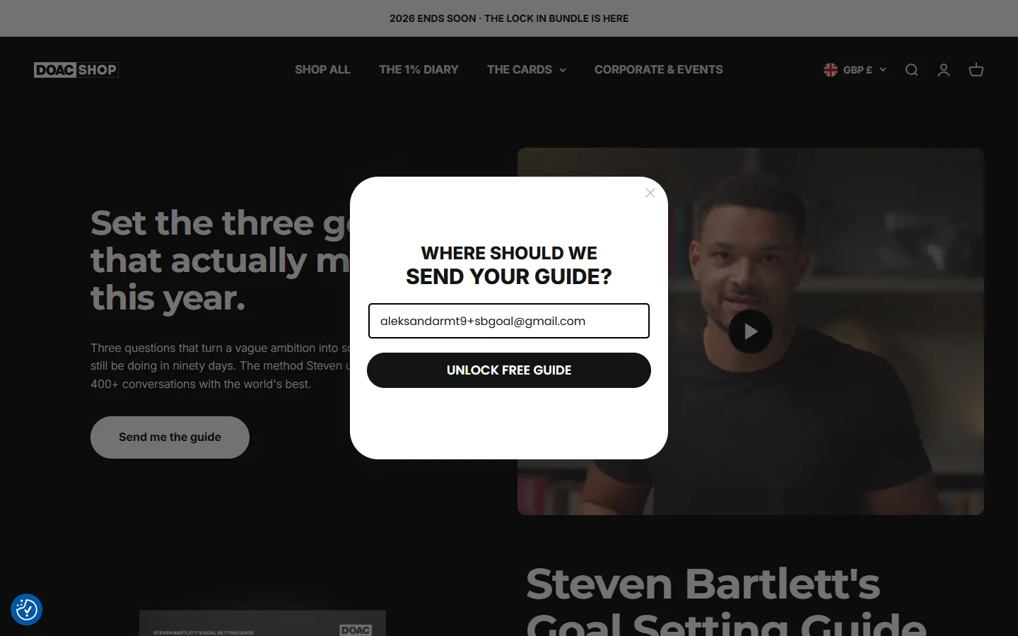 The Diary Of A CEO — “Where should we send your guide?” (screen 2)