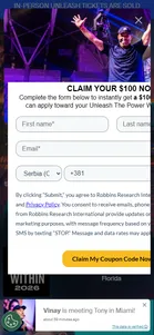 Tony Robbins — "CLAIM YOUR $100 NOW"