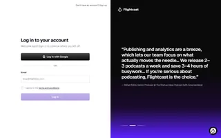 Flightcast — /pricing goes to a login screen