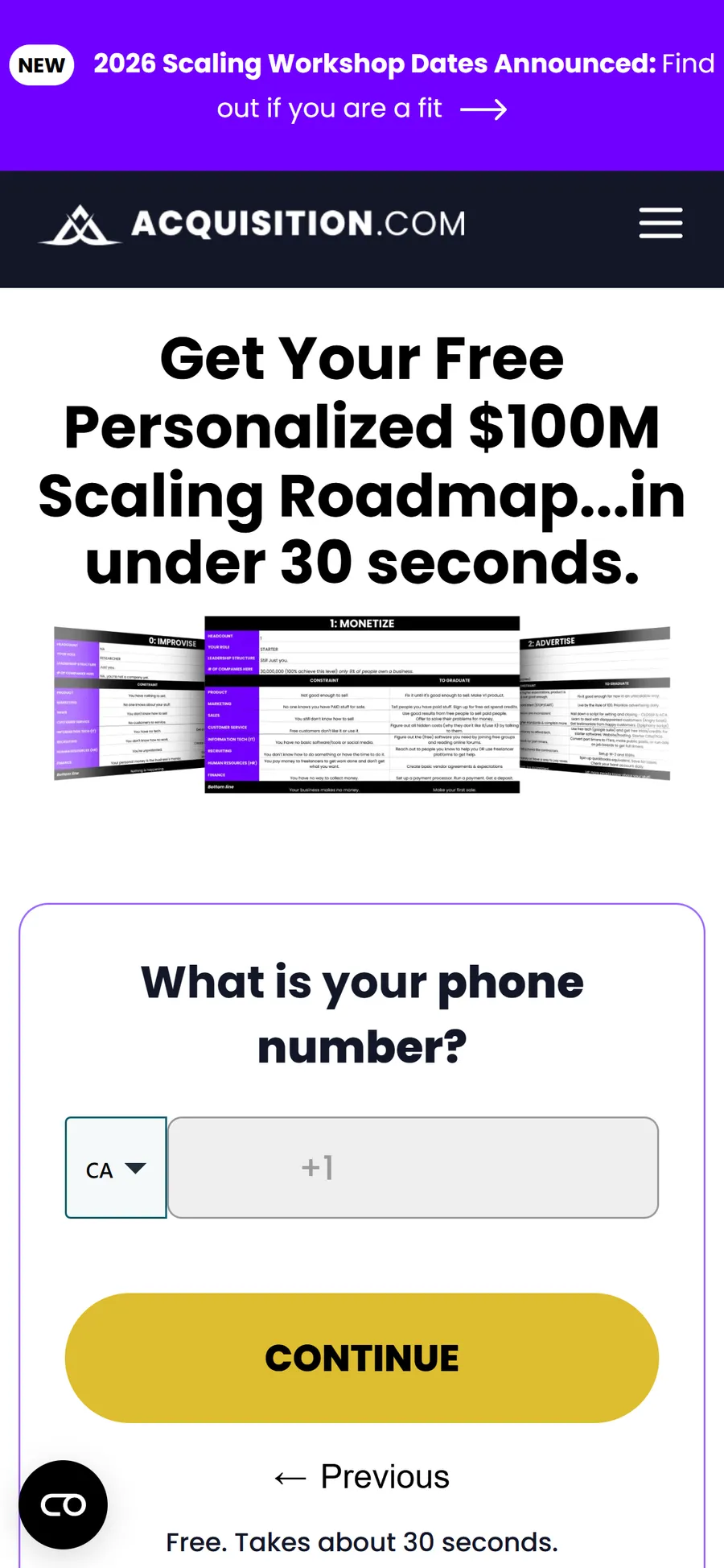 Acquisition.com — Personalised-roadmap quiz (six screens) (screen 4)