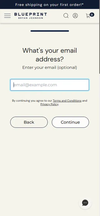 Blueprint — Email capture — optional