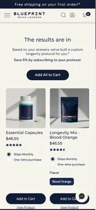 Blueprint — "The results are in" — personalized protocol