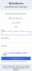involve.me — Free sign-up page