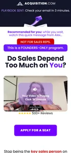 Acquisition.com — "Founders-only" thank-you with booking