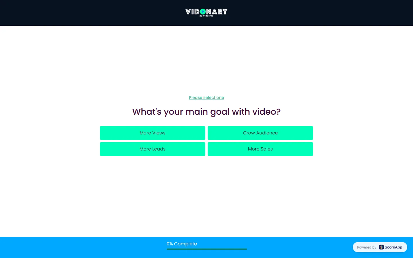 Vidonary — The waitlist application (screen 2)