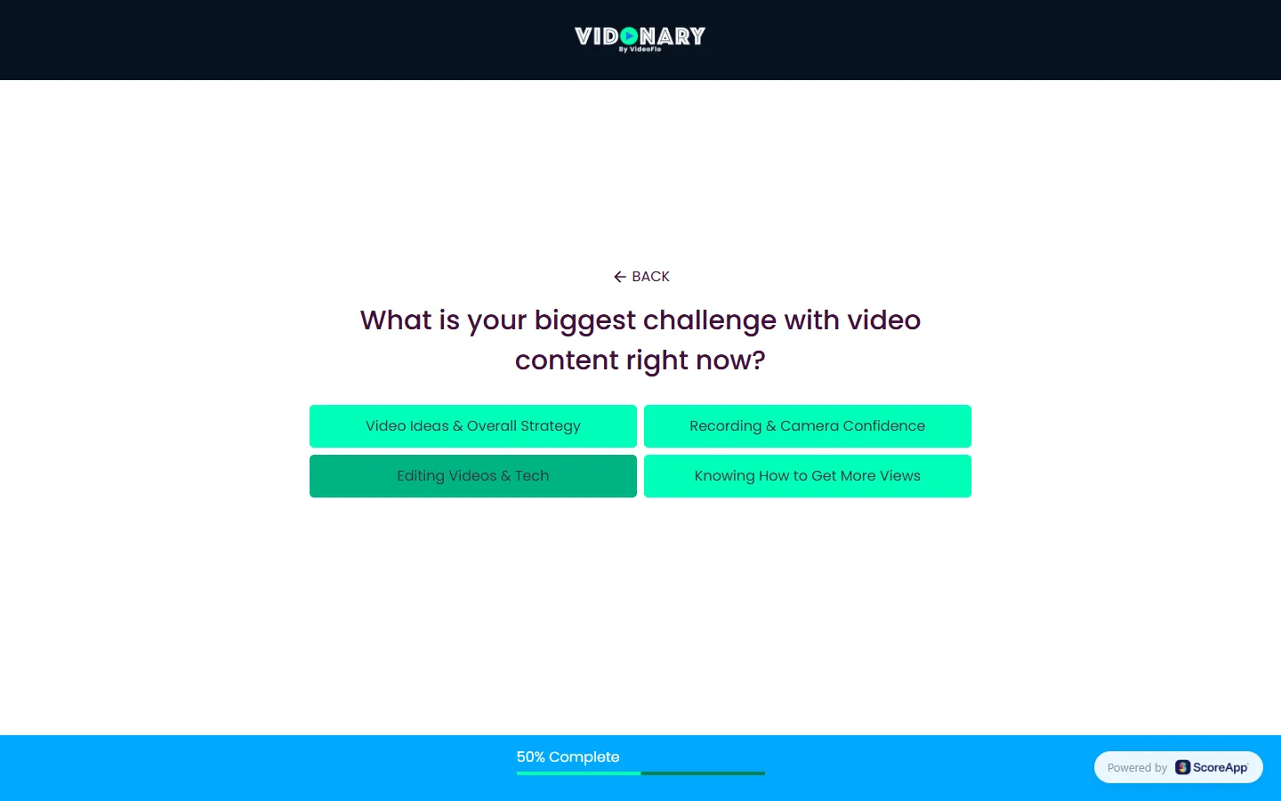Vidonary — The waitlist application (screen 5)