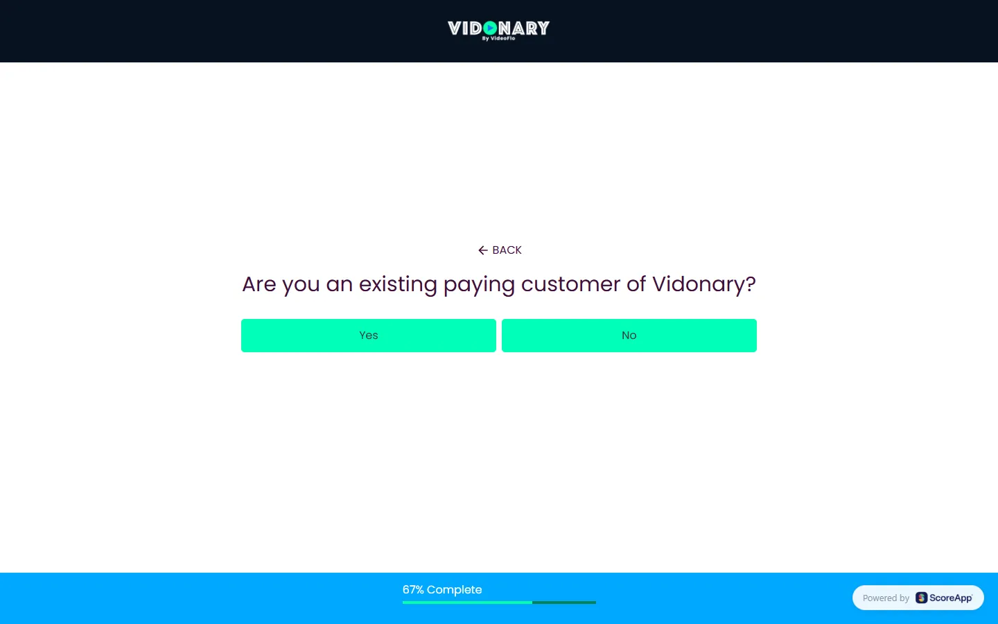 Vidonary — The waitlist application (screen 6)