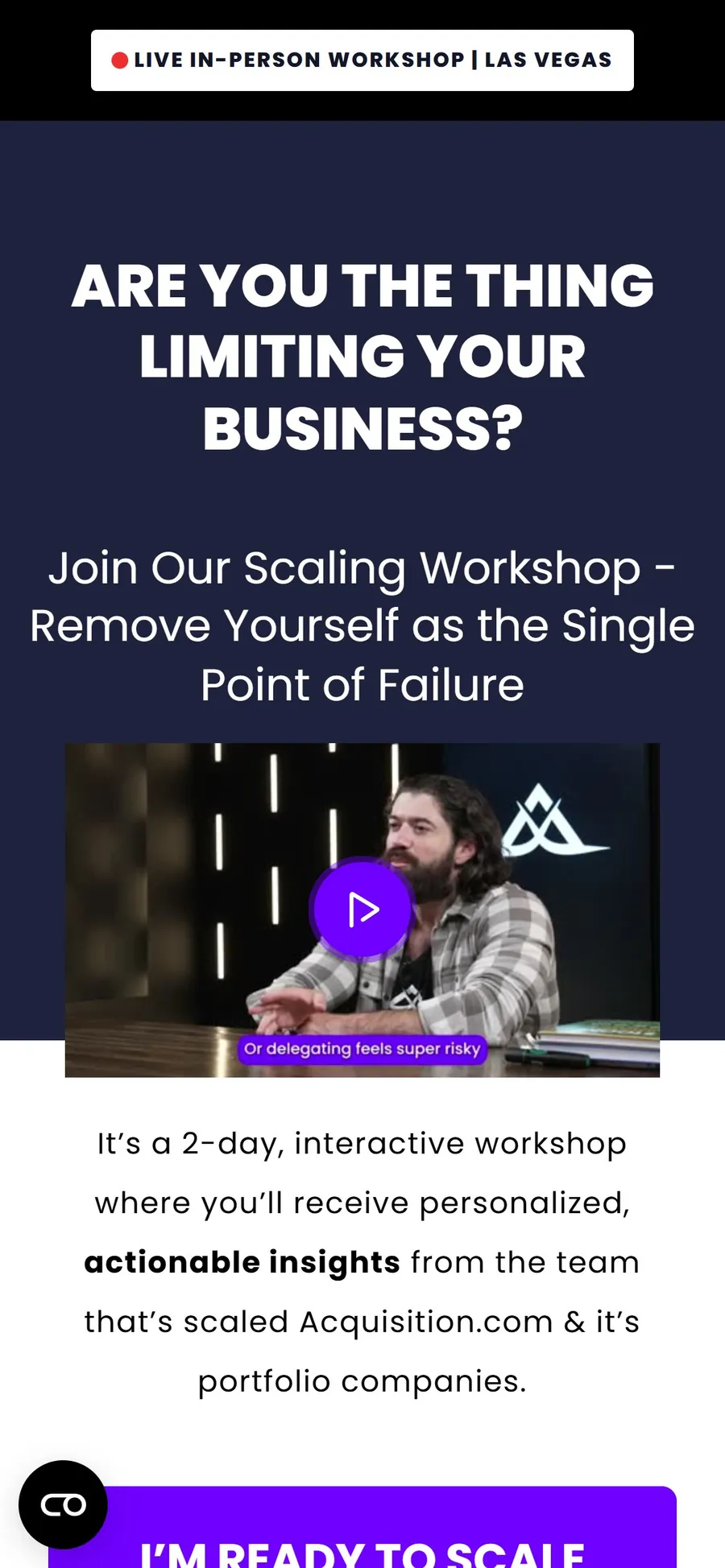Acquisition.com — Scaling Workshop page (/workshop-km) (mobile)